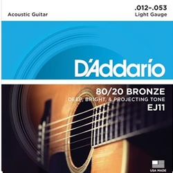 D'Addario 80/20 Bronze Acoustic Guitar Strings Light