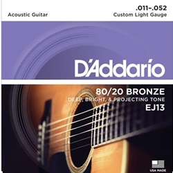 D'Addario 80/20 Bronze Acoustic Guitar Strings Custom Light