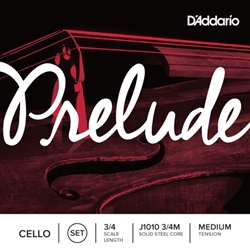 D'Addario Prelude Cello String Set, 3/4 Scale, Medium Tension