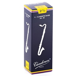 Vandoren Traditional Bass Clarinet Reeds Strength 2.5 Box of 5