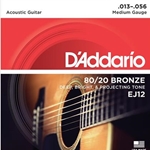 D'Addario 80/20 Bronze Acoustic Guitar Strings Medium
