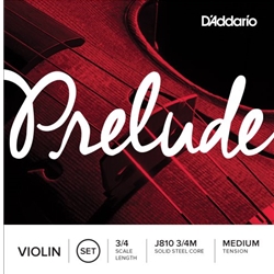 D'Addario Prelude Violin String Set, 3/4 Scale, Medium Tension